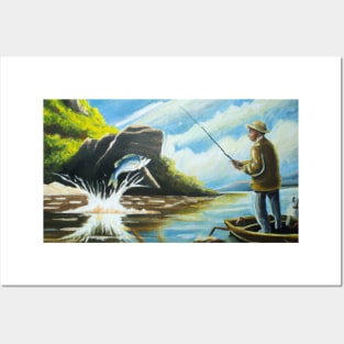 Fishing on the River Posters and Art